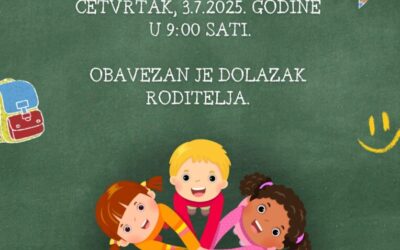 Obavijest o podjeli svjedodžbi