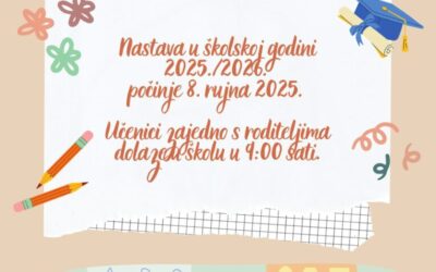 OBAVIJEST ZA PRVI DAN NASTAVE